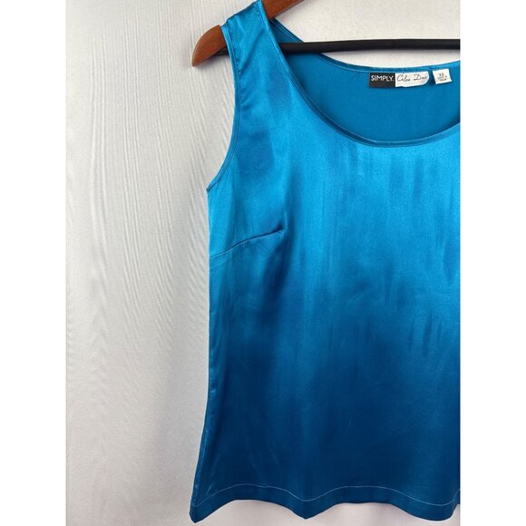 Simply Chloe Dao Teal Sleeveless Top XS Polyester & Spandex Blend - Picture 2 of 5